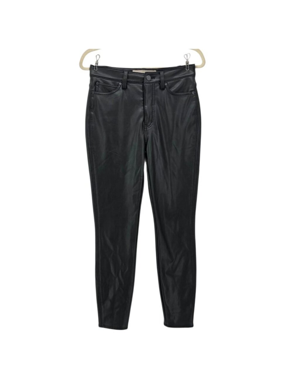 Soft Surroundings Womens 4 Pants Faux Leather High Rise Skinny Ankle Black Party